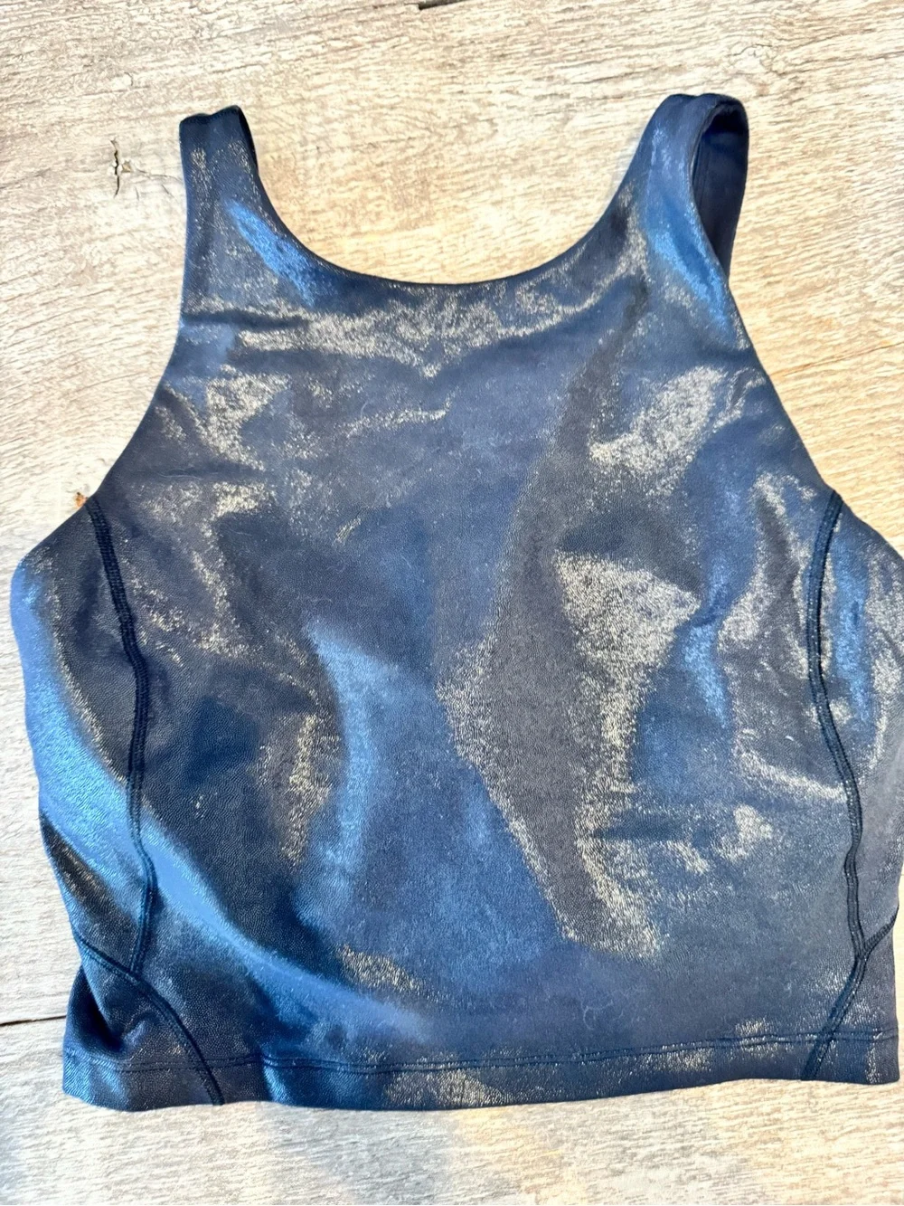 Lululemon high neck Black Shimmery Tank Top - size 6
